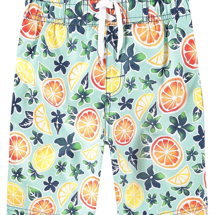 Kanu Surf Short de bain de plage Réflexion à séchage rapide UPF 50+ pour garçons, Citron Aqua, 3T