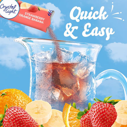 Crystal Light Strawberry Orange Banana Artificially Flavored Powdered Drink Mix, 72 ct Pack, 12 Canisters of 6 Pitcher Packets