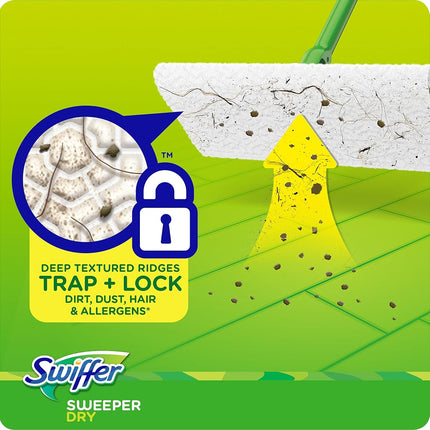 Swiffer Sweeper Dry Sweeping Pad, Multi Surface Refills for Dusters Floor Mop, Unscented, 32 Count