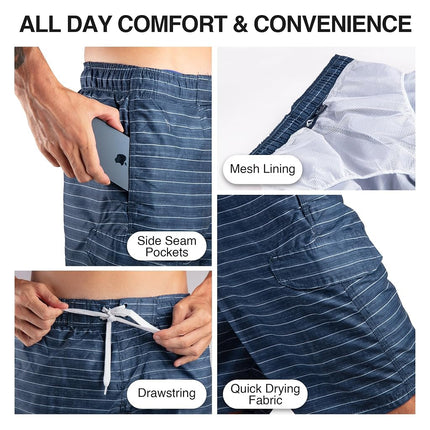 Kanu Surf Men's Echelon Swim Trunks (Regular & Extended Sizes), Line Up Navy, Medium