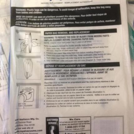 Royal AX-AY-ABHI-04536 Type B Vacuum Bags-10 per Pack, Paper, White