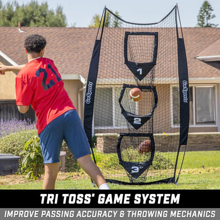 GoSports 8 x 4 ft Football Throwing Target Net - Black
