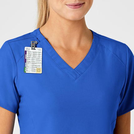 WonderWink 6155AROYASM W123 Top con cuello en V estilizado para mujer, Royal, Talla S estándar