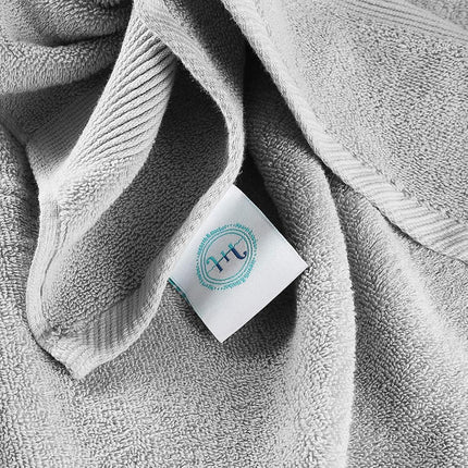 Hearth & Harbor 100% Ring Spun Cotton Bath Towels for bathroom - Luxury Bathroom Towels - Soft & Highly Absorbent Bath Towels Set, 10 Piece Set (2 Bath Towels, 2 Hand Towels, 6 Washcloths) - Silver