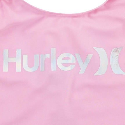 Traje de baño de una pieza Hurley para niñas, rosa, talla XG