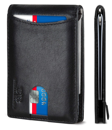 SERMAN Brands RFID Blocking Slim Bifold Genuine Le
