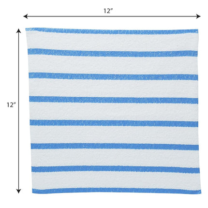 Viking Car Care Chiffons de nettoyage en microfibres sans bords à rayures blanches/bleues, lot de 50