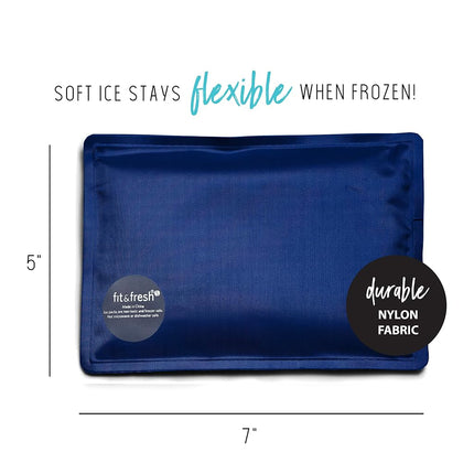 Fit & Fresh 10300FF Soft Cool, lot de 2 accumulateurs de froid souples pour sacs à déjeuner et glacières, motif tissé marine et bleu, 12,06 cm x 0,63 cm x 19,05 cm