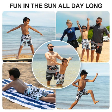 Kanu Surf Boys' Reflection Quick Dry UPF 50+ Beach Swim Trunk, Abacos Black, Large (7)