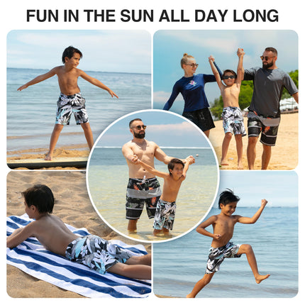 Kanu Surf Boys' Reflection Quick Dry UPF 50+ Beach Swim Trunk, Abacos Black, 2T