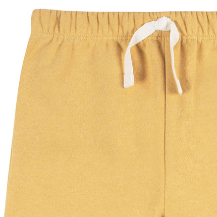 Gerber Baby Girls' Toddler 2-piece Fleece Sweatshirt and Jogger Set, Yellow Solid, 3T