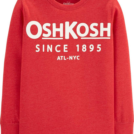 OSHKOSH B'GOSH Boys' Long Sleeve Logo Tee T-Shirt, Red Alert, 3 Years