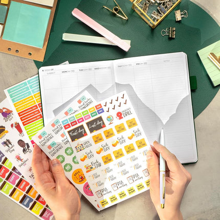 Clever Fox Teacher Planner – School Year Planner with Calendars & Lesson Plans – Teacher Plan Book for Classroom & Homeschool Organization - Undated, A5 Size, Hardcover (Dark Green), CFTP