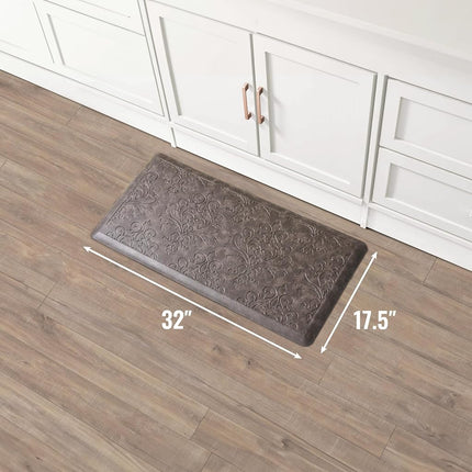 Chef Gear - Alfombrilla de Cocina Antifatiga Wellness - Diseño Marni - Alfombrilla de Chef Acolchada y Cómoda - Piel Sintética - Alivio al Cocinar y Estar de Pie - Antideslizante - Medidas 17.5"x32" - Moca
