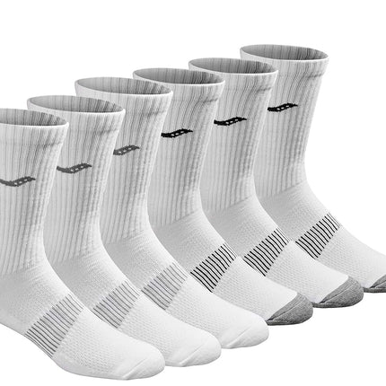 Saucony Men's 6 Pairs Run Dry Athletics Crew Socks