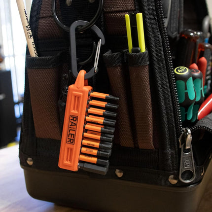 Ball End Hex Bit Set - Railer 2 Inch Impact Driver 20pc Hex Bit Set With A Bit Holder & Carabiner. Premium S2 Steel, Ideal For Furniture Screws