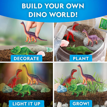 Kit Terrarium Dinosaures National Geographic pour Enfants – Terrarium Lumineux Multicolore, Créez un Habitat de Dinosaures avec de Vraies Plantes et Plus Encore, Kit Scientifique, Jouets Dinosaures pour Enfants