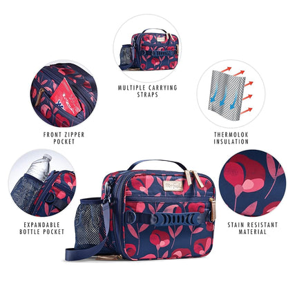 Fit & Fresh Josie Adult Insulated Lunch Bag - Women's Lunchbox or Lunch Tote - Navy