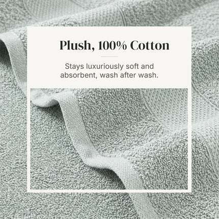 Modern Threads 6-Piece 100% Combed Cotton Yarn Dyed Cobblestone Jacquard Towel Set Misty Blue