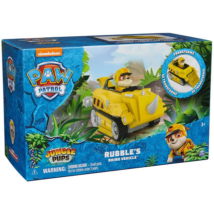 PAW Patrol Jungle Pups, Rubble Rhino Vehicle, Toy Truck with Collectible Action Figure, Kids Toys for Boys & Girls Ages 3 and Up