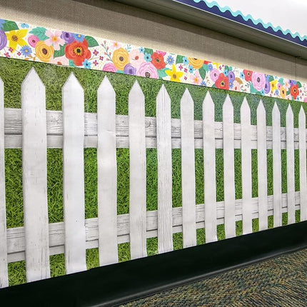 Teacher Created Resources Fun Size White Picket Fence Better Than Paper® Bulletin Board Roll,18 inches x 12 feet