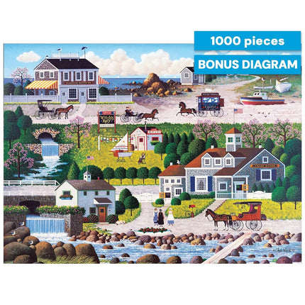 Buffalo Games – Charles Wysocki - Cricket Hawk Habor - Siver Select 1000 Piece Jigsaw Puzzle - Colorful Puzzles for Adults – Precision-Cut Pieces