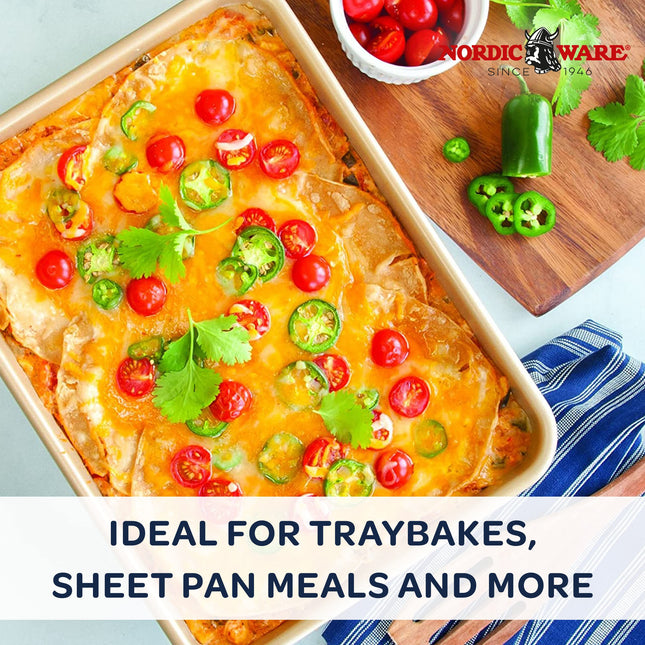 Nordic Ware Naturals Non-Stick 9" x 13" Rectangular Cake Pan, Natural Aluminium Baking Tin with Superior Heat Conductivity, Premium Bakeware Made in the USA, Silver