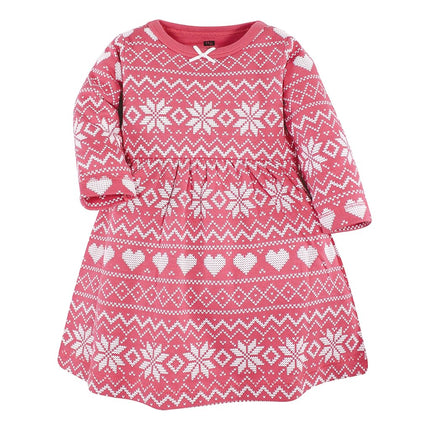 Hudson Baby Baby-Girls Cotton Dresses, Pink Moose Bear, 6-9 Months