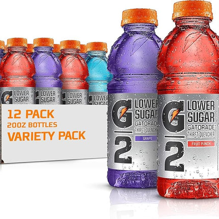 Gatorade G2 Thirst Quencher Variety Pack, 20 Ounce Bottles (Pack of 12)