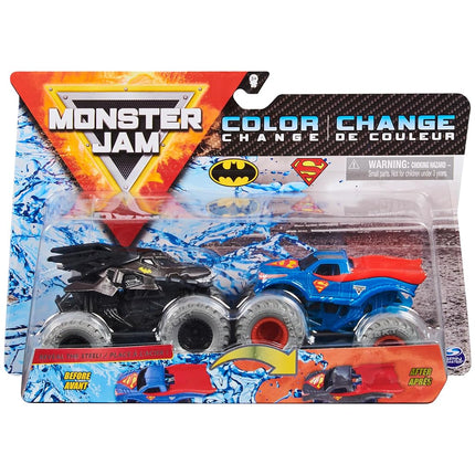 Monster Jam, Camions Monster Die-Cast Changent de Couleur, Officiel Batman contre Superman, Échelle 1:64