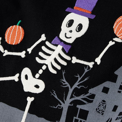 Gymboree Boys and Toddler Embroidered Graphic Long Sleeve Layered T-Shirts, Skeleton, 3T