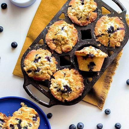Lodge Seasoned Cast Iron Muffin Pan, 6 Impressions