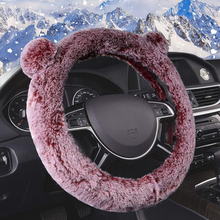 FH Group FH2011RED Steering Wheel Cover Cute and Fluffy Koala Bear Universal Plush Steering Wheel Cover fits most Cars, Trucks, SUVs, and Vans, Red