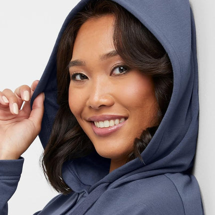 Hanes Women's Originals Soft Brushed Hoodie, Fleece Hooded Dress with Kanga Pocket, Plus, Charcoal Heather, 4X