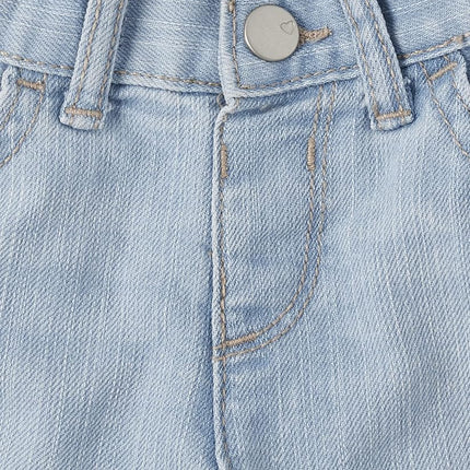 The Children's Place Toddler Girls Denim Shortie Shorts 3 Pack, Denim/Apricot/White, 2T