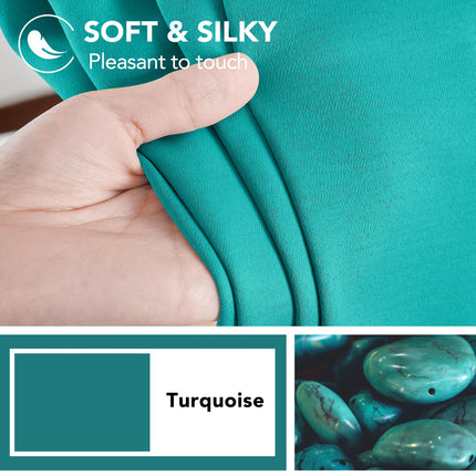 Deconovo Thermal Insulated Back Tab and Rod Pocket Curtains 84 Inch Long, Blackout Curtains for Living Room Light Blocking Curtains, 42x84 Inch, Turquoise, 2 Panels