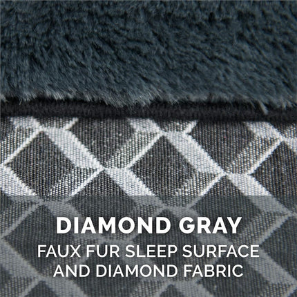 Furhaven Replacement Dog Bed Cover Comfy Couch Plush & Décor Sofa-Style, Machine Washable - Diamond Gray, Jumbo Plus (XX-Large)