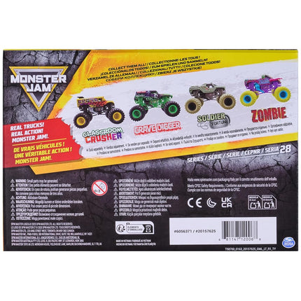 Monster Jam, Classroom Crusher Monster Truck, Detailed Metal Injection Moulded School Bus to Play and Collect in 1:24 Scale Toy for Children Aged 3+