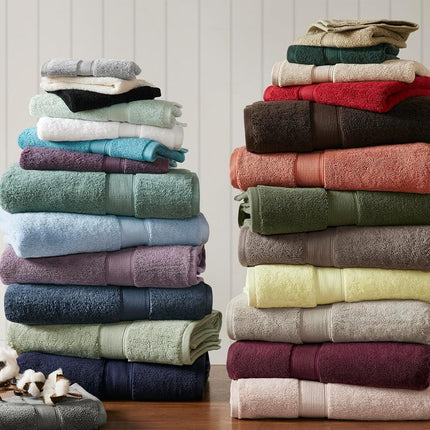 Madison Park 800GSM Bathroom Towel Set of 8 100% Cotton Bath Towel Set for Bathroom Luxurious Highly Absorbent 2 Bath Towels 2 Hand Towels 4 Washcloths Quick Dry Spa Quality Silver