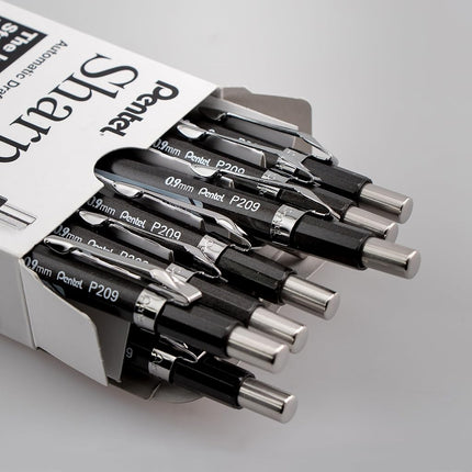 Pentel Sharp Mechanical Pencil, (0.9mm), Metallic Graphite Barrel, Box of 12 (P209MN)