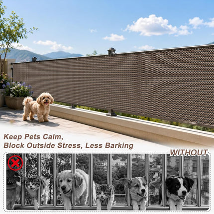 SUNNY GUARD 2.5' x 6' Balcony Privacy Screen, HDPE Patio Railing Cover Fence