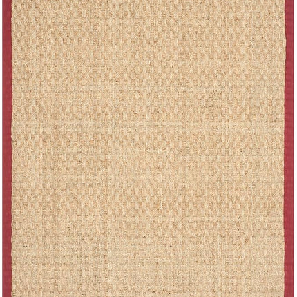 Safavieh Natural Fiber Rug for Living Room, Dining Room, Bedroom - Natural Fiber Collection, Short Pile, in Burgundy Red, 76 x 122 cm