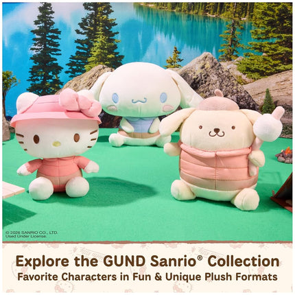 GUND Sanrio Cinnamoroll 10-Inch Plush Toy with Camping Outfit for Ages 1+