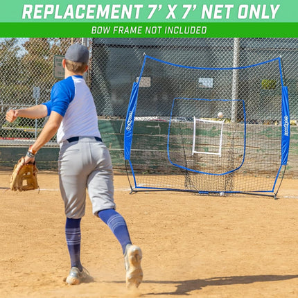 GoSports Team Tone Replacement 7 ft x 7 ft Baseball/Softball Net - Compatible with GoSports Brand 7 ft x 7 ft Baseball Net - Frame Not Included - Royal