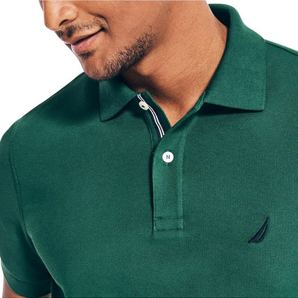 Nautica Men's Classic Short Sleeve Solid Polo Shirt, Tidal Green, 3XL