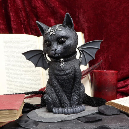 Nemesis Now Large Malpuss Winged Occult Cat Figurine, Black, 24cm