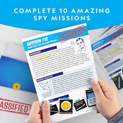 Kit scientifique d'espionnage National Geographic Blue Marble - Kit d'activités de détective pour enfants avec 10 missions secrètes et gadgets d'espionnage