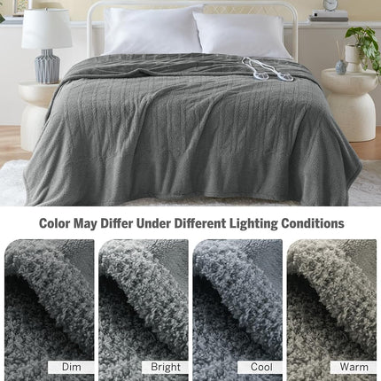 Serta Heated Blanket, Electric Full Size Blanket, Soft, Warm, Fuzzy Heating Blanket Full for Office, Couch, 1-12 hr Auto Shut Off Timer, 10 Lv Heat Setting, ETL Certified, Full 77" x 84" Rust