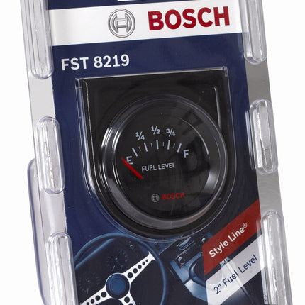 Bosch SP0F000056 Style Line 2" Fuel Level Gauge - Electric (Black Dial Face, Black Bezel)