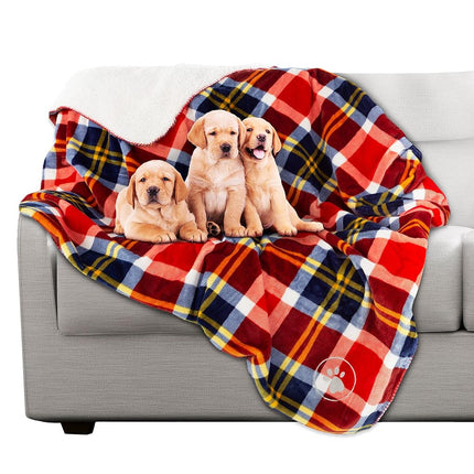 Waterproof Pet Blanket - 50x60 Reversible Plaid Th